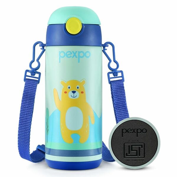 Buy Pexpo PIXY 300ml Stainless Steel Water Bottle for School Kids | Hot & Cold Vacuum Insulated Flask | Leak Proof | Carry Strap | ISI Certified | School, Picnic, Sports - Baby Pink Water Bottle | PIXY 300ml (Sea Green) on EMI