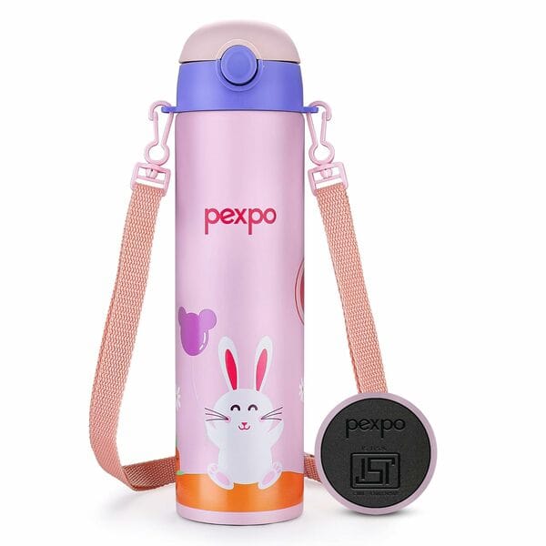 Buy Pexpo PIXY 500ml Stainless Steel Water Bottle for School Kids - ISI Certified | Double Wall | Hot & Cold Vacuum Insulated Flask | 4+ Years Kids | School, Picnic, Sports  |PIXY 500ml (Pink) on EMI