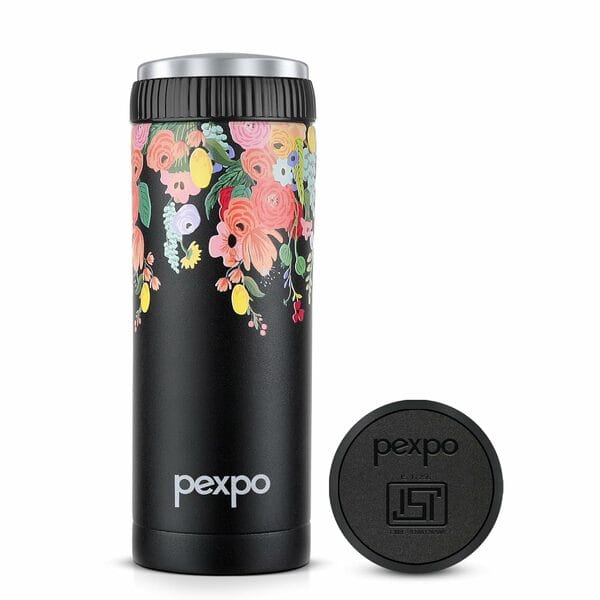 Buy Pexpo CRYPTO ART 500ml ISI Certified Stainless Steel Vacuum Insulated Coffee Tumbler - Hot & Cold | Double Wall Flask | Leak Proof | Travel Mug for Office and Car | CRYPTO ART 500ml (Black) on EMI