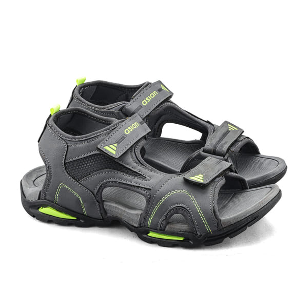 Buy Asian Vistara-47 Sandals For Men ( Dgrey Pgreen ) on EMI