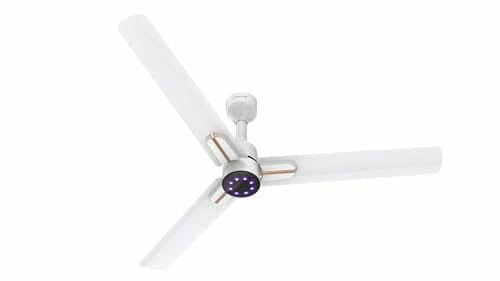 Buy Polycab Wizzy Neo LED 2.0 1200mm BLDC Ceiling Fan with remote| BEE 5 Star Rated, Higher Air Delivery| LED Indicator,Sleep and Breeze Mode,Free Installation |3 Years Warranty【Matt White Rosegold】 on EMI