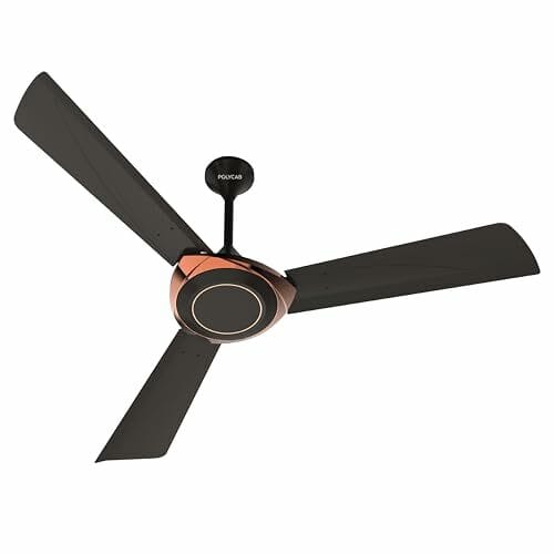 Buy Polycab Superb Neo Star Rated, 1200mm Ceiling Fan For Home | High Speed & Air Delivery | Saves Up To 33% Electricity, 100% Copper, Rust-Proof Blades, 52 Watt | 2-yr Warranty【Jaco Bean Bronze Gold】 on EMI