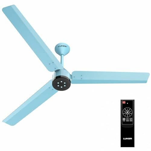 Buy LUKER JVLuker USA Size Zero Neo 1200mm BLDC Ceiling Fans with Remote, BEE 5 star Rated Energy Saving Ceiling Fan for Living Room, High Air Delivery with LED Indicators, Pearl-Blue-Black on EMI