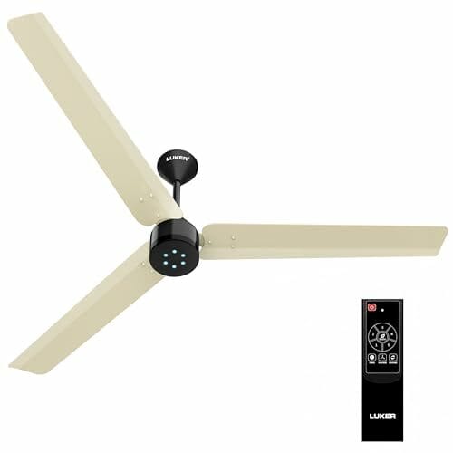 Buy LUKER JVLuker Size Zero Neo 1200 mm BLDC Ceiling Fan With Remote Control | High Air Delivery | 5 Star Rated | Energy Saving | 3 Year Warranty | Black-Ivory-Black on EMI
