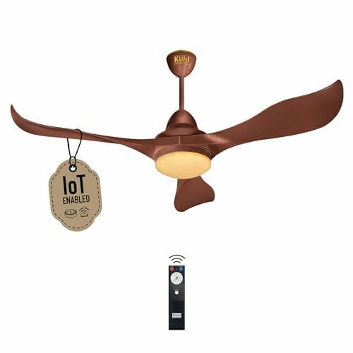 Buy KUHL Glanz F3 1320MM 65% Power Saving BLDC Ceiling Fan | BEE 5 Star Rated & ISI Marked | High Air Flow | 5Year Warranty on Motor By Brand |Free Installation | IoT Operate via Mobile & Alexa | Brown on EMI