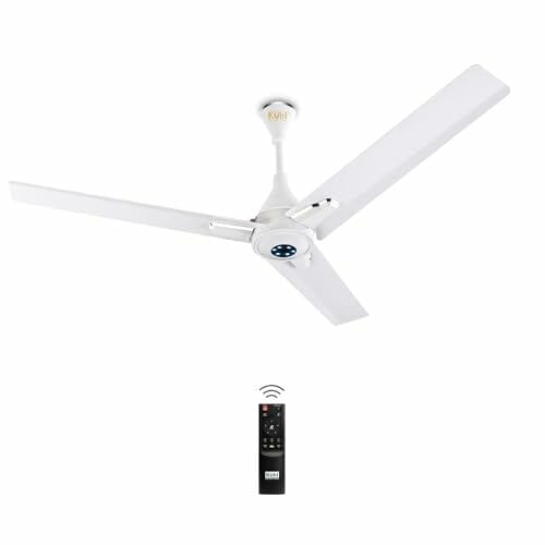 Buy KUHL Arctis A7 1200 mm BLDC 65% Power Saving BLDC Ceiling Fan With Remote | BEE 5 Star Rated & ISI Marked | High Air Delivery with LED Indicators | 5 Year Warranty on Motor | White on EMI