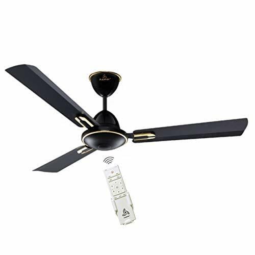 Jupiter Tricopter HYBRID (DUAL INPUT) (12V DC & 230V AC) 3 Blades BLDC Motor 1200 mm | Energy Efficient 5 Star Energy Saver | High Speed Ceiling Fan Remote Controlled Black & Gold