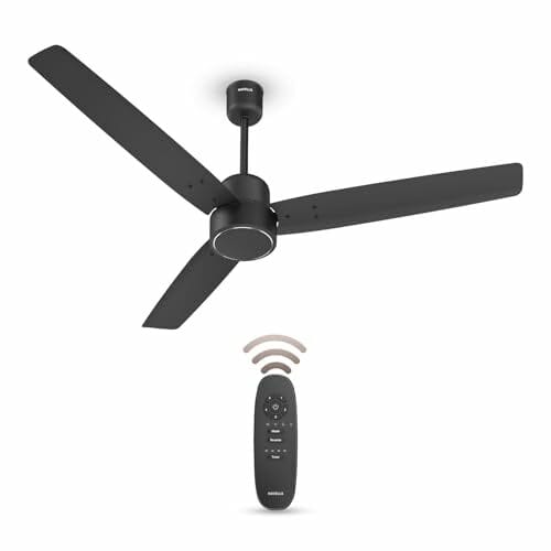 Buy Havells FAB BLDC Ceiling Fan 1200mm (Made In India), 380 RPM, Savings Upto 65%, Reverse Rotation, 4 Modes (Boost,Sleep,Breeze,Mop), Low Wattage 30W, Low Noise, Air Flow:225 CMM, 3Y Warranty, Black on EMI
