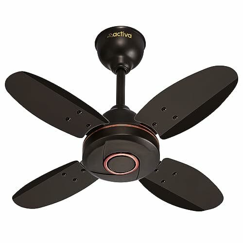 Buy ACTIVA ORNET 600mm Ceiling Fan, 850 RPM High Speed Air Delivery with 4 Blades, Anti-Dust Coating, 2 Years Warranty - Smoke Brown on EMI