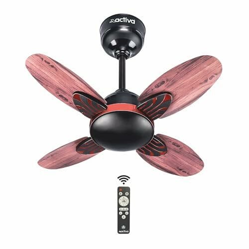 Buy ACTIVA Lotus 600mm High Speed BLDC Ceiling Fan | 28W 850 RPM | 4 Blade | Energy Saving | Remote Control | Reversible Mode & Timer | 5 Year Warranty | Smoke Wood on EMI