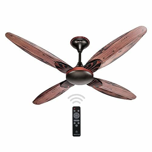 Buy ACTIVA Lotus 1200mm BLDC Ceiling Fan | 28W 380 RPM | 4 Wider Blades | BEE 5 Star | Energy Saving | Wooden Finish | Remote | Reversible Mode & Timer | 5 Year Warranty | Smoke Wood on EMI
