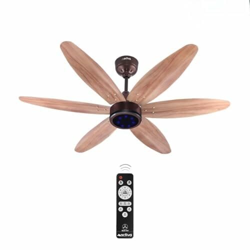 Buy ACTIVA JETTA 1200MM BLDC Ceiling Fan | 28W | 6 Wooden-Finish Blades | 7 LED Lights | Remote | Noiseless | BEE 5-Star Rated | Energy Efficient | 5 Years Warranty (Rose Wood) on EMI