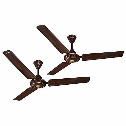 Buy ACTIVA Apsra 1200mm High Speed Ceiling Fan | 390 RPM Powerful Air Delivery | BEE 1 Star Rated | Anti-Dust Coating | Energy Efficient Motor Ceiling fan Pack of 2 come with 2 Years Warranty (Brown) on EMI
