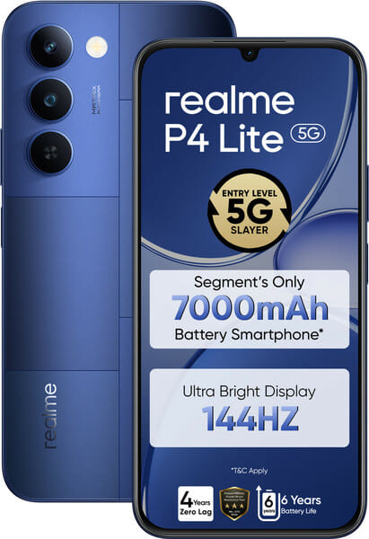Buy Realme P4 Lite 5G (Mosaic Blue, 64 GB) (4 GB RAM) on EMI