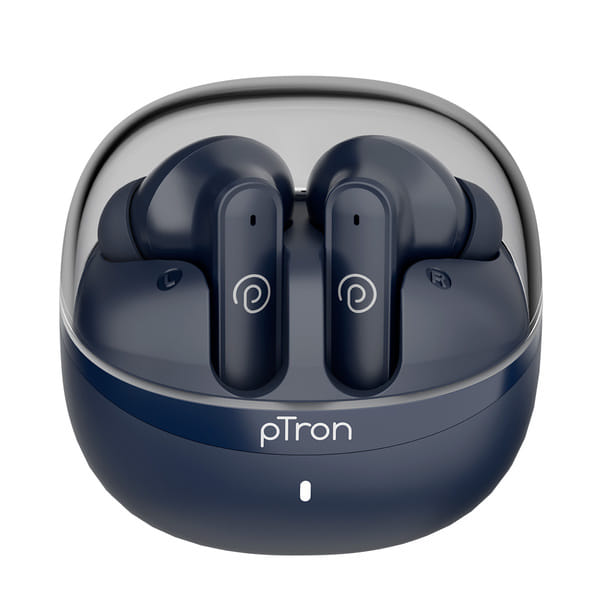 Buy pTron Bassbuds Indie In-Ear TWS Earbuds w/ 10mm Drivers, 45Hrs Playtime, Dual HD Mic & AI-ENC Calls, Custom EQ, Mobile App, Bluetooth v5.4 Earphones, Voice Assistant, Type C Charging & IPX5 (Blue) on EMI