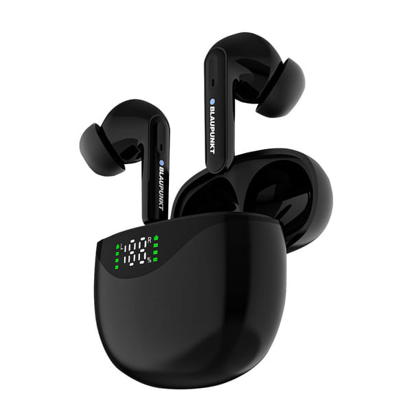 Buy Blaupunkt BTW20 Bluetooth Truly Wireless In Ear Earbuds with Deep Bass I 30 Hrs Playtime* I Built in Mic I LED Digital Battery Display I TurboVolt Charging I IPX5 Sweat Resistant (Black) on EMI