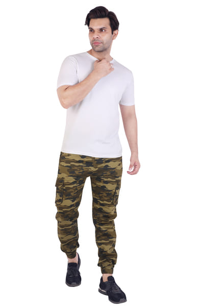 Buy Men’s Cotton Regular Fit Elastic Camouflage Track Pant | Sports Trackpants | Versatile Pants for Everyday on EMI