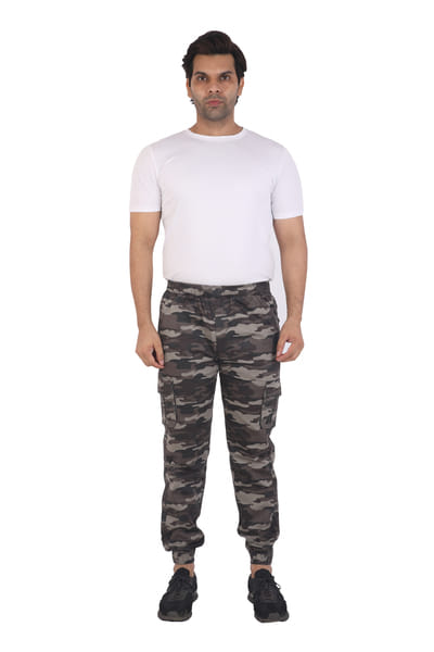 Buy Men’s Cotton Regular Fit Elastic Camouflage Track Pant | Sports Trackpants | Versatile Pants for Everyday on EMI