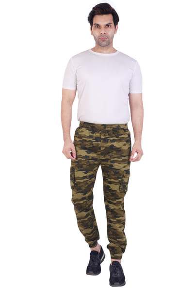 Buy Men’s Cotton Regular Fit Elastic Camouflage Track Pant | Sports Trackpants | Versatile Pants for Everyday on EMI