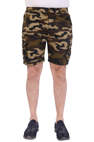 Buy Men's Camouflage/Military Printed Cotton Shorts: Versatile Half Pants for Gym, Sports, Bermuda-Style, and Physique Wear on EMI