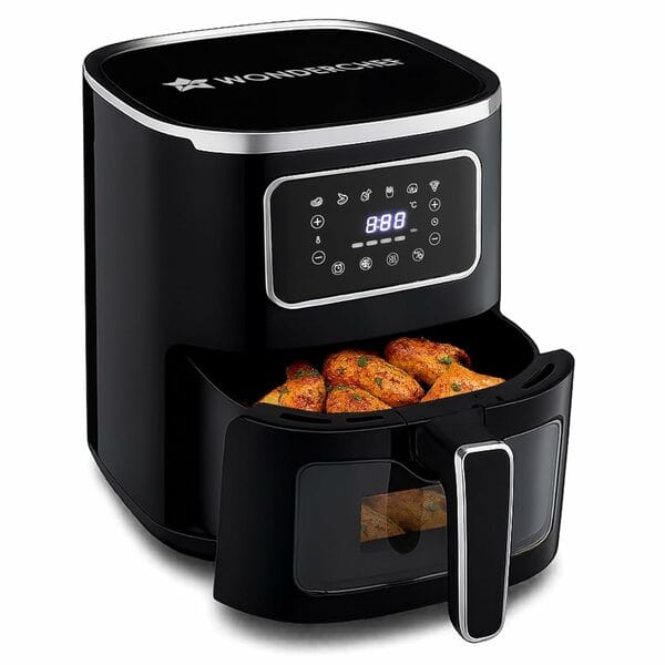 Buy Wonderchef Platinum Plus 5L Digital Air Fryer with window & Light 1450W-Black on EMI