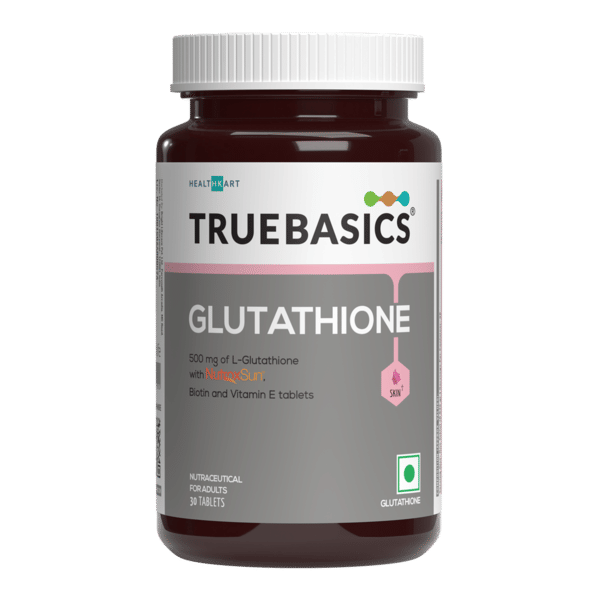 Buy TrueBasics Glutathione (30 Tablets) | With Nutroxsun, Biotin & Vitamin E | For Healthy & Youthful Skin on EMI