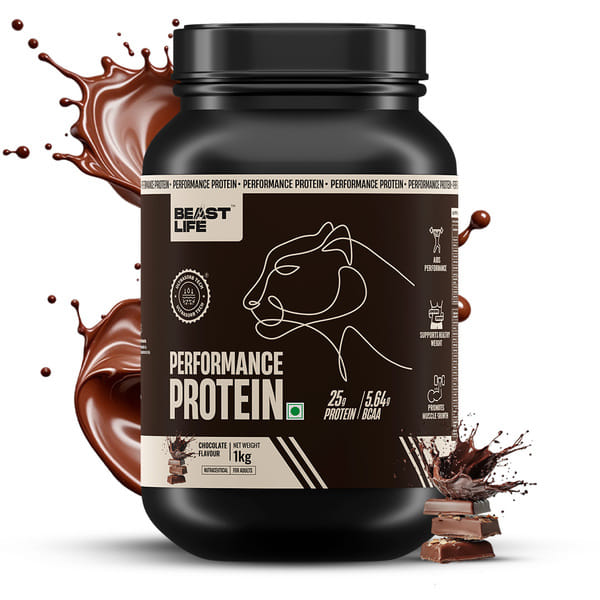 Buy BeastLife Performance Protein Powder | Muscle Growth | High Absorption | 5.64g BCAA Whey Protein (1 kg, Chocolate) on EMI
