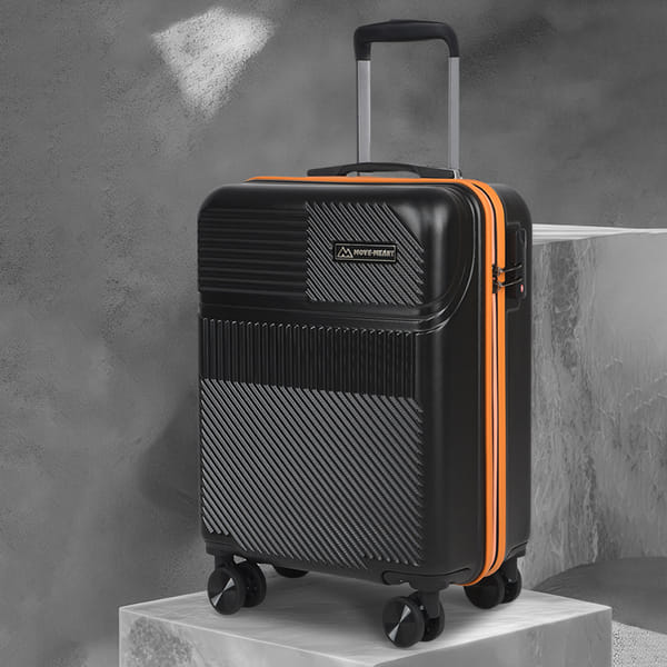 Buy MOVE-MEANT VoyageWare 55cm Small - Cabin Polycarbonate Trolley Bag 8 Wheels Spinner Number Lock,Black on EMI