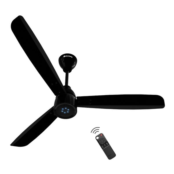 Buy Atomberg Renesa Prime 1200 mm BLDC Ceiling Fan with Remote Control & LED Indicators | Gloss Black on EMI