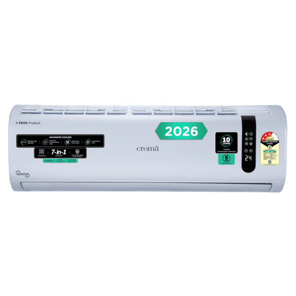 Buy Croma 7 in 1 Convertible 1 Ton 3 Star Inverter Split AC with 4 Way Auto Swing (2026 Model, Copper Condenser) – A Tata Product||CRLA012IND170290 on EMI