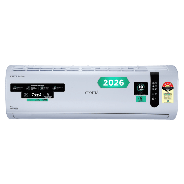Buy Croma 7 in 1 Convertible 1 Ton 5 Star Inverter Split AC with 4 Way Auto Swing (2026 Model, Copper Condenser) – A Tata Product||CRLA012INF170291 on EMI