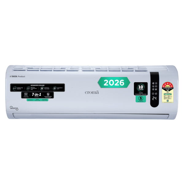 Buy Croma 7 in 1 Convertible 1.5 Ton 5 Star Inverter Split AC with 4 Way Auto Swing (2026 Model, Copper Condenser) – A Tata Product||CRLA018INF170293 on EMI