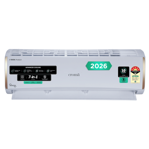 Buy Croma 7 in 1 Convertible 1 Ton 5 Star Inverter Split AC with 4 Way Auto Swing (2026 Model, Copper Condenser) – A Tata Product||CRLA012INF170296 on EMI