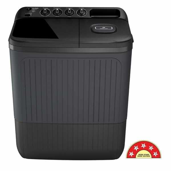Buy LLOYD 7 kg Semi Automatic Top Load Washing Machine - Black & Grey (GLWS705ARDVG) - Energy Efficient & Stylish on EMI