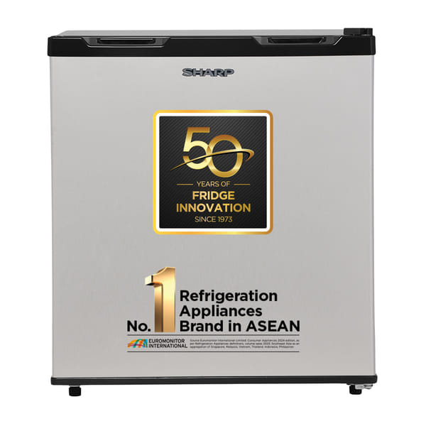 Buy SHARP 50L 3 Star Mini Direct Cool Single Door Refrigerator | Japan 7 Shield Protection | Toughened Glass Shelves | 3 Star | (Metal Silver, SJ-MRW055N3-PSS) on EMI