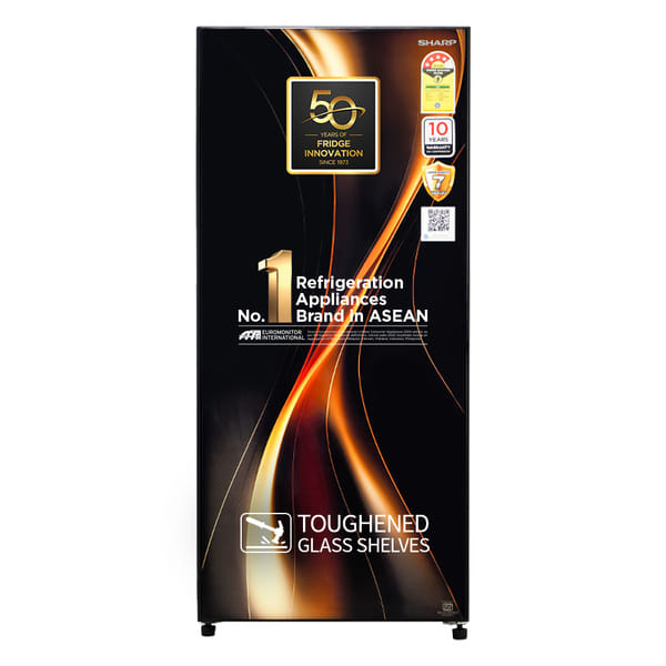 Buy SHARP 190L 4 Star Single Door Refrigerator| Japan Quality 7 Shields Protection| Mirror Glass Finish Door| Amber Gold, Model Number: SJ-DW215N4-GKD on EMI