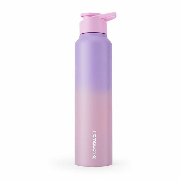 Longway Rush 1 Ltr Stainless Steel Water Bottle | Leak-Proof & Rust-Free Design | Perfect for School, Office, Home, Gym, Travel & Ideal for Men, Women & Kids (1000 ml, Flamingo)