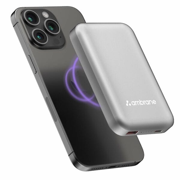 Buy Ambrane Magsafe Wireless 10000Mah Fast Charging Power Bank,Strong Magnet,22.5W Output - Silver Color for iPhone 12 Back Cover & Above,Android & Other Qi Enabled Devices + Magnetic Ring on EMI