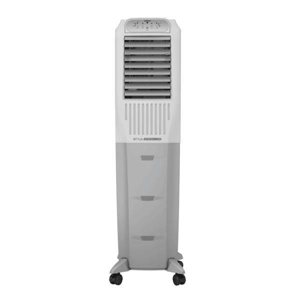 Buy Havells Koolxpress i 55 Litres Tower Air Cooler with Low Water Alarm (Dual Flow Technology, White & Grey) on EMI