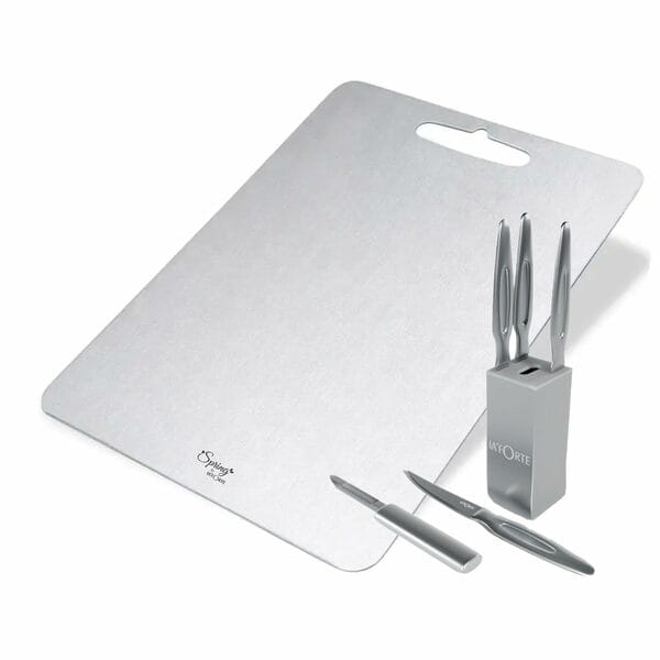 Buy LA' FORTE Stainless Steel chopping board and Ultra sharp knife set combo on EMI