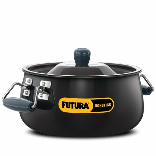 Buy Hawkins Futura 8 Litre BigBoy Biryani Handi, Nonstick Pot with Hard Anodised Lid, Sauce Pan for Cooking and Serving Biriyani, Black (NBH8) on EMI