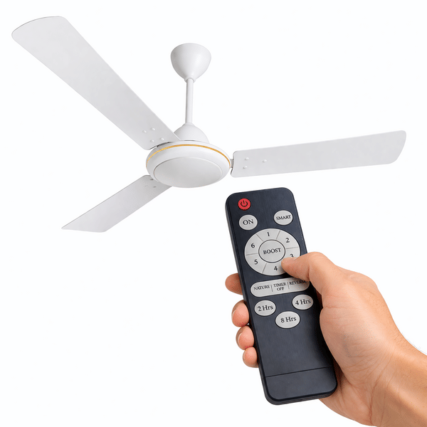 Buy ALQO Imperial 28W BLDC Ceiling Fan with RF Remote |1200mm (48Inch) Sweep Size  | Super Energy Saving | Silent Operation | High Air Delivery | White | on EMI
