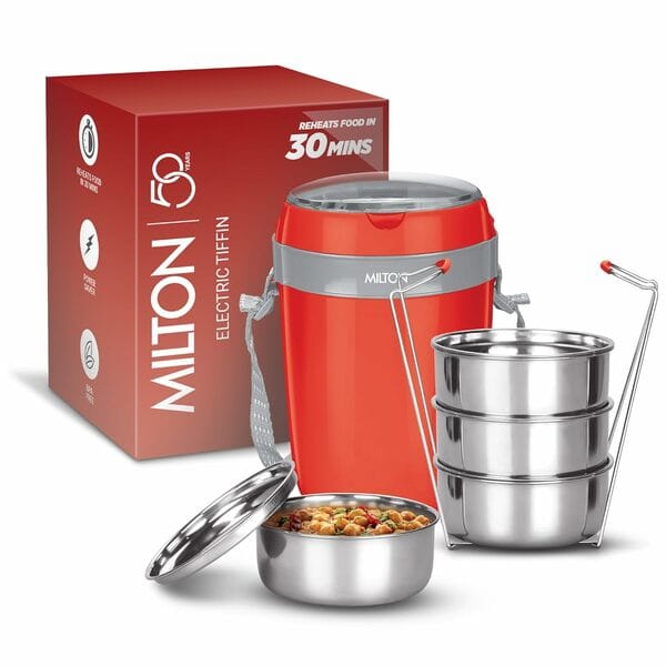 Buy MILTON Futron 4 Portable Electric Lunch Box-Red on EMI