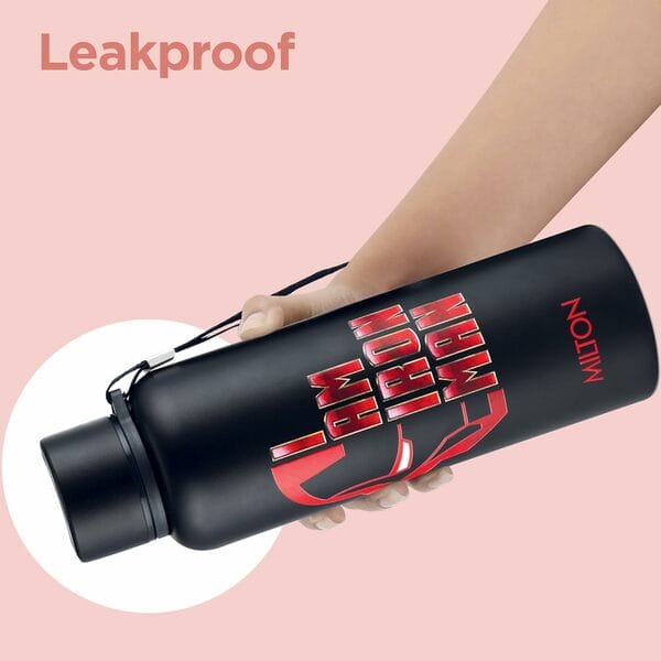 Milton Marvel Artedge 750 Thermosteel Stainless Steel Water Bottle, 725 ml BLACK IRON MAN