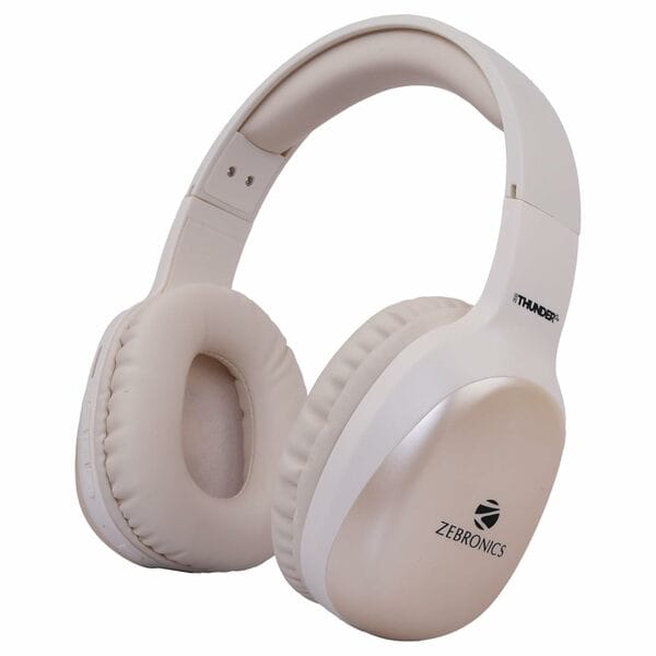 Buy ZEBRONICS Zeb-Thunder PRO On-Ear Wireless Headphone Up to 60 Hours Playback, Wired Mode, USB-C Type Charging(Beige) on EMI
