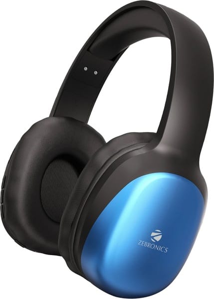 Buy ZEBRONICS Zeb-Thunder PRO On-Ear Wireless Headphone Up to 60 Hours Playback, Wired Mode, USB-C Type Charging(Blue with Black) on EMI