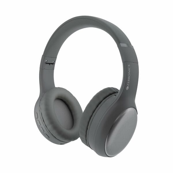 Buy ZEBRONICS Thunder Max Bluetooth Over Ear Headphone with 120*Hrs Playback, 3 EQ Modes, 40mm Bass Driver, Fast Charging, Gaming Mode, Dual Pairing, BT v5.4, AUX, Metallic Finish (Grey) on EMI