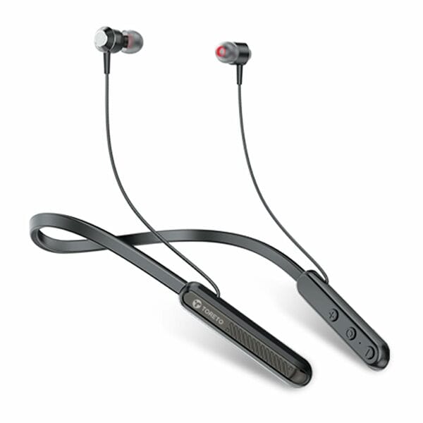Buy Toreto Alpha Neo+  Wireless Earphone Bluetooth Neckband with ENC Mic, Anti Lost, Dual Device Pairing, 30Hr Playtime, Type C Fast Charging, Voice Assistant, & in-line Controls (Black) on EMI