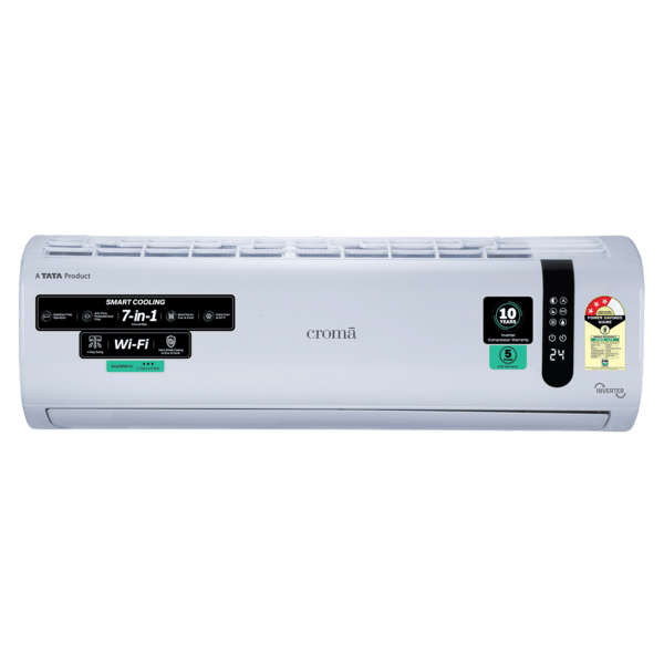 Buy Croma 7 in 1 Convertible 1 Ton 3 Star Inverter Split Smart AC with Nano Shield and Blue Fin Protection (2026 Model, Copper Condenser) – A Tata Product on EMI