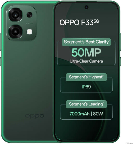 Buy OPPO F33 5G (Forest Green, 256 GB) (8 GB RAM) on EMI